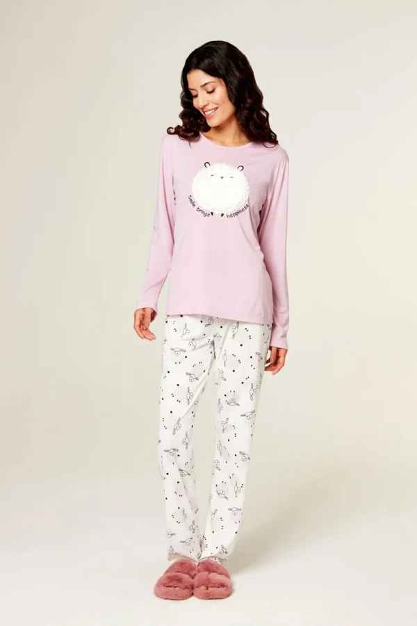 Pijama Feminino Inverno Estampa de Ovelha