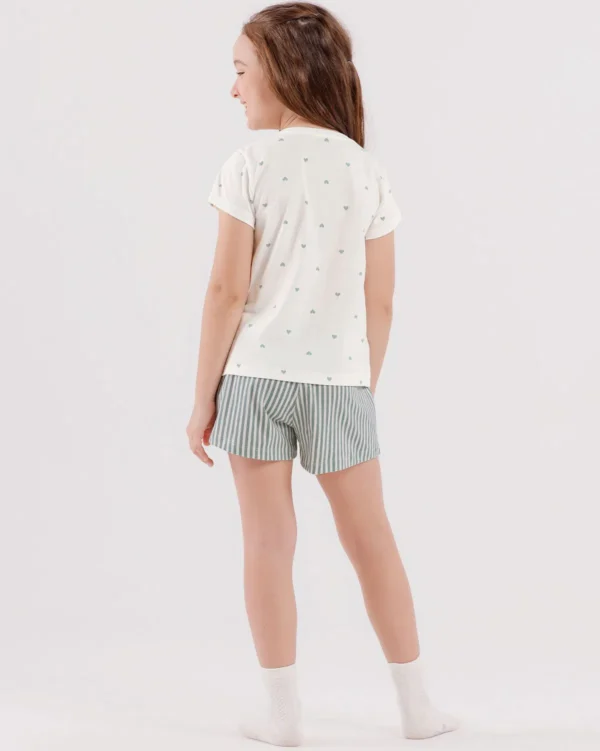 Pijama Infantil Feminino Manga Curta com Shorts - Imagem 3