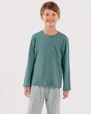 Pijama Infantil Masculino Manga Longa com Calça
