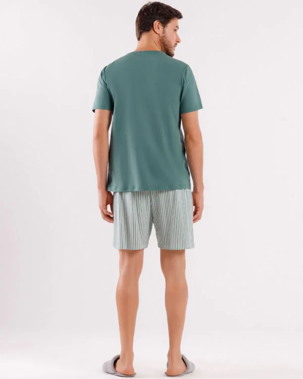 Pijama Masculino Manga Curta com Bermuda - Imagem 2
