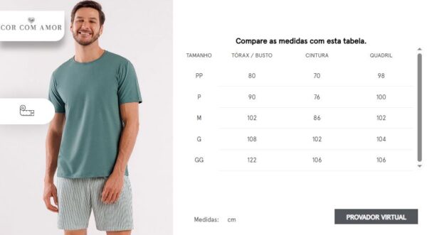Pijama Masculino Manga Curta com Bermuda - Imagem 3