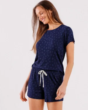 Pijama Feminino Manga Curta com Shorts