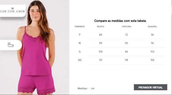Pijama Feminino Alça com Shorts - Imagem 4