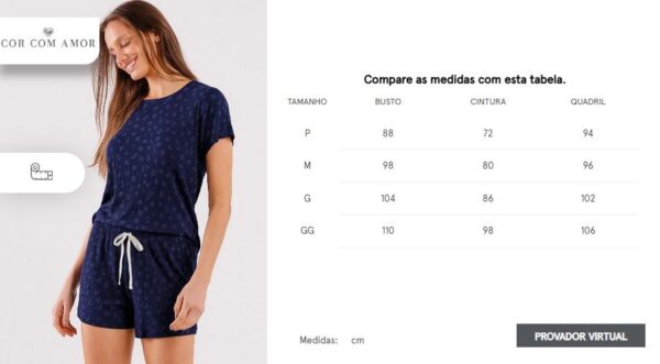 Pijama Feminino Manga Curta com Shorts - Imagem 4