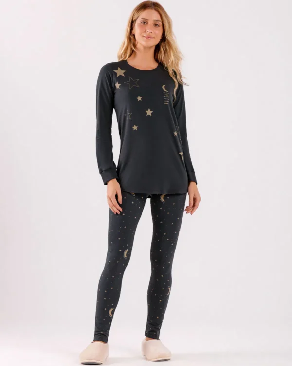 Pijama Feminino Manga Longa com Legging - Imagem 2