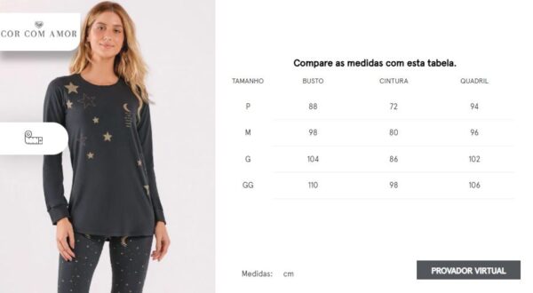 Pijama Feminino Manga Longa com Legging - Imagem 4