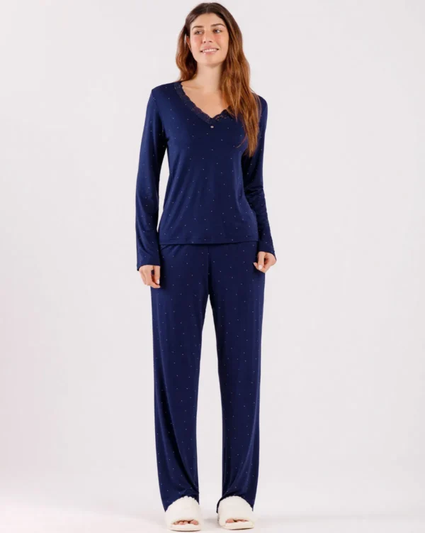 Pijama Feminino Manga Longa com Calça - Imagem 2