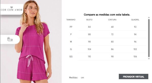 Pijama Feminino Manga Curta com Shorts - Imagem 4